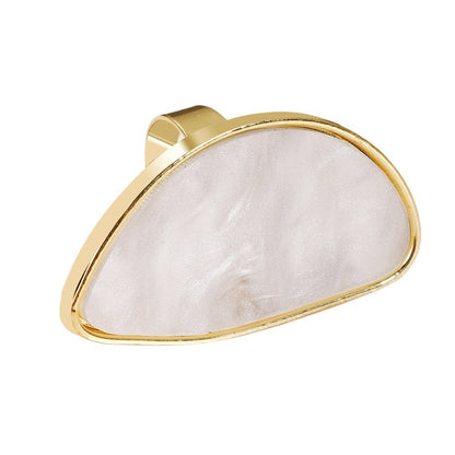 Adjustable Semi-Circle Resin Ring | Gold Tone Modern Statement Finger Ring
