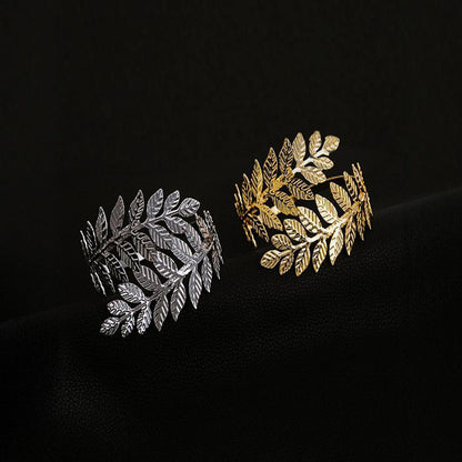 Gold Leaf Upper Arm Cuff - Grecian Goddess Bangle Bracelet