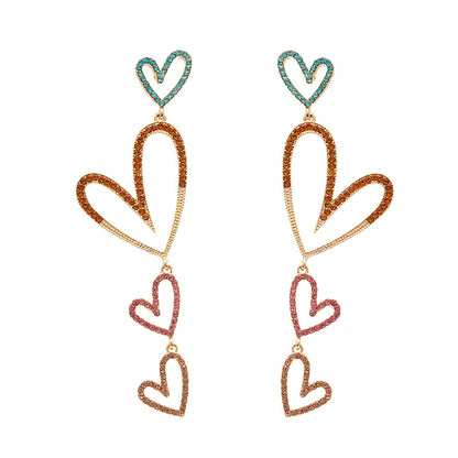 Whimsical Heart Chain Earrings | Boho Chic Gold Jewelry | Valentine's Day Gift