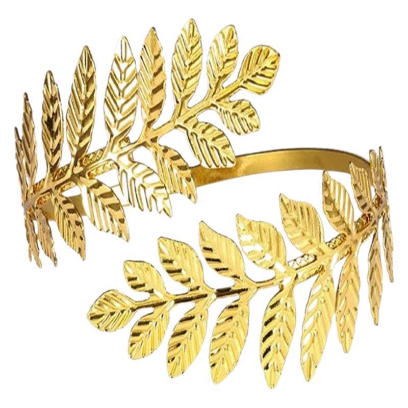 Gold Leaf Upper Arm Cuff - Grecian Goddess Bangle Bracelet