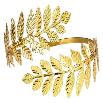 Gold Leaf Upper Arm Cuff - Grecian Goddess Bangle Bracelet