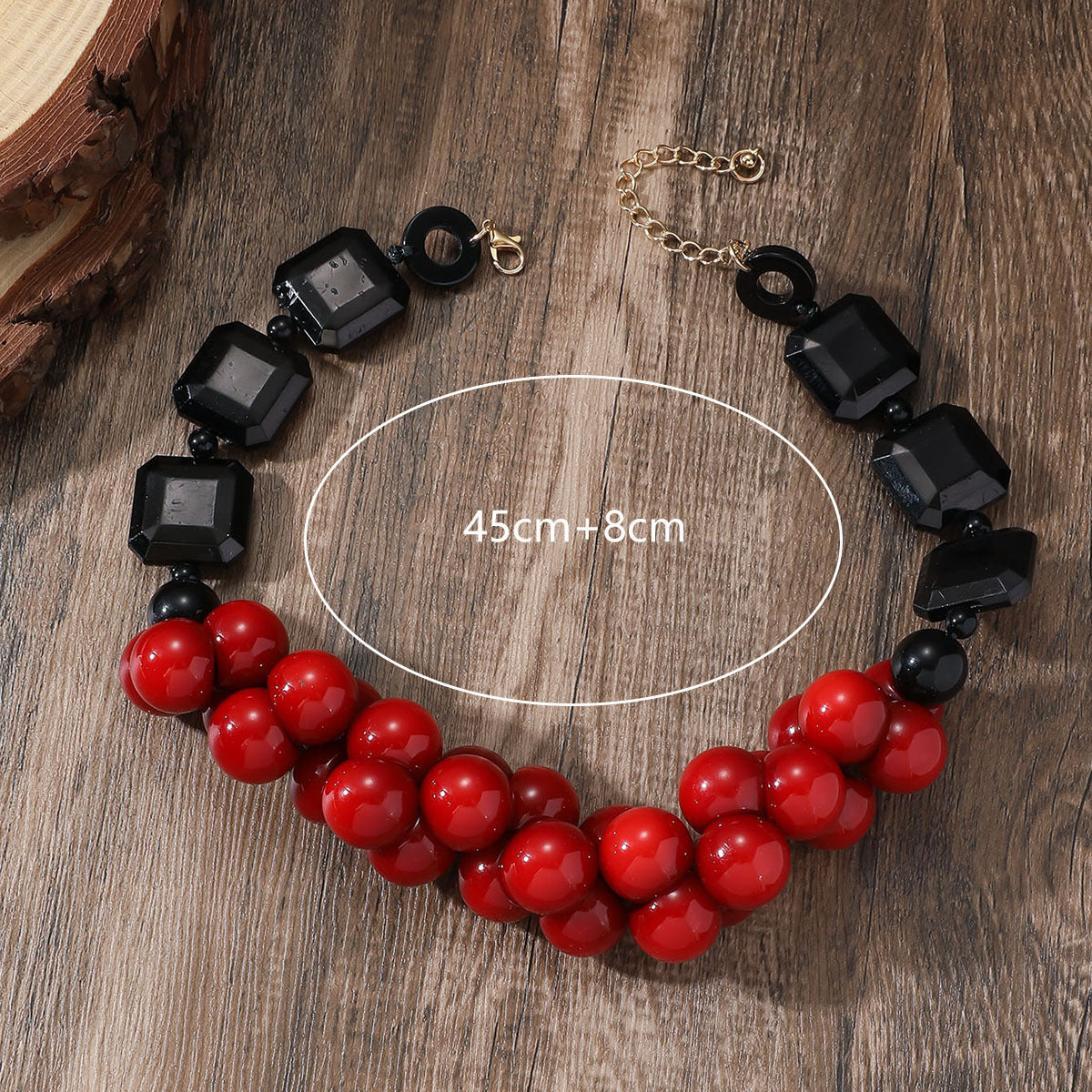 Chunky Beaded Statement Necklace for Women | Red & Yellow Bold Fashion Jewelry