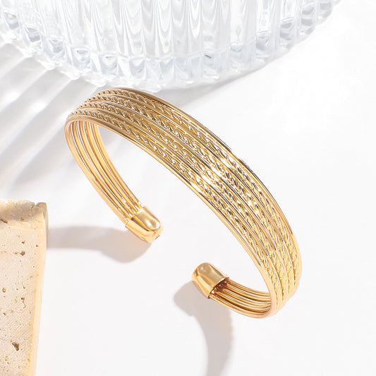 Twisted Wire Open Cuff Bracelet | Modern & Elegant Jewelry