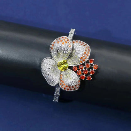 Exquisite Floral Jewelry Set - Necklace, Earrings & Ring