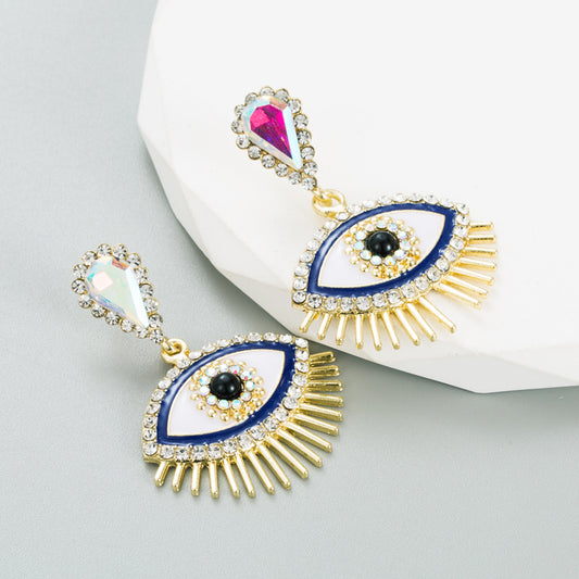 Vibrant Evil Eye Drop Earrings - Unique Bohemian Jewelry