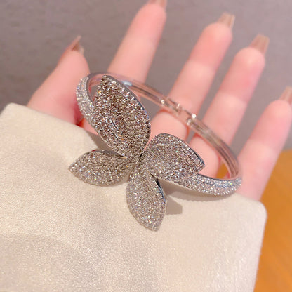 Sparkling Pave Butterfly Cuff Bracelet | Gold & Silver