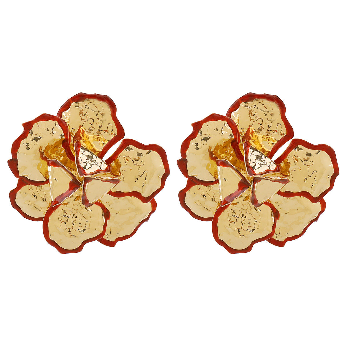 Floral Statement Jewelry Set | Anti-Tarnish Necklace & Earrings in Red, Black, White