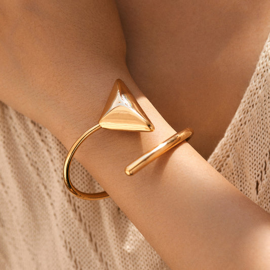 Gold Spike Cuff Bracelet | Anti-Tarnish Open Bangle for Women