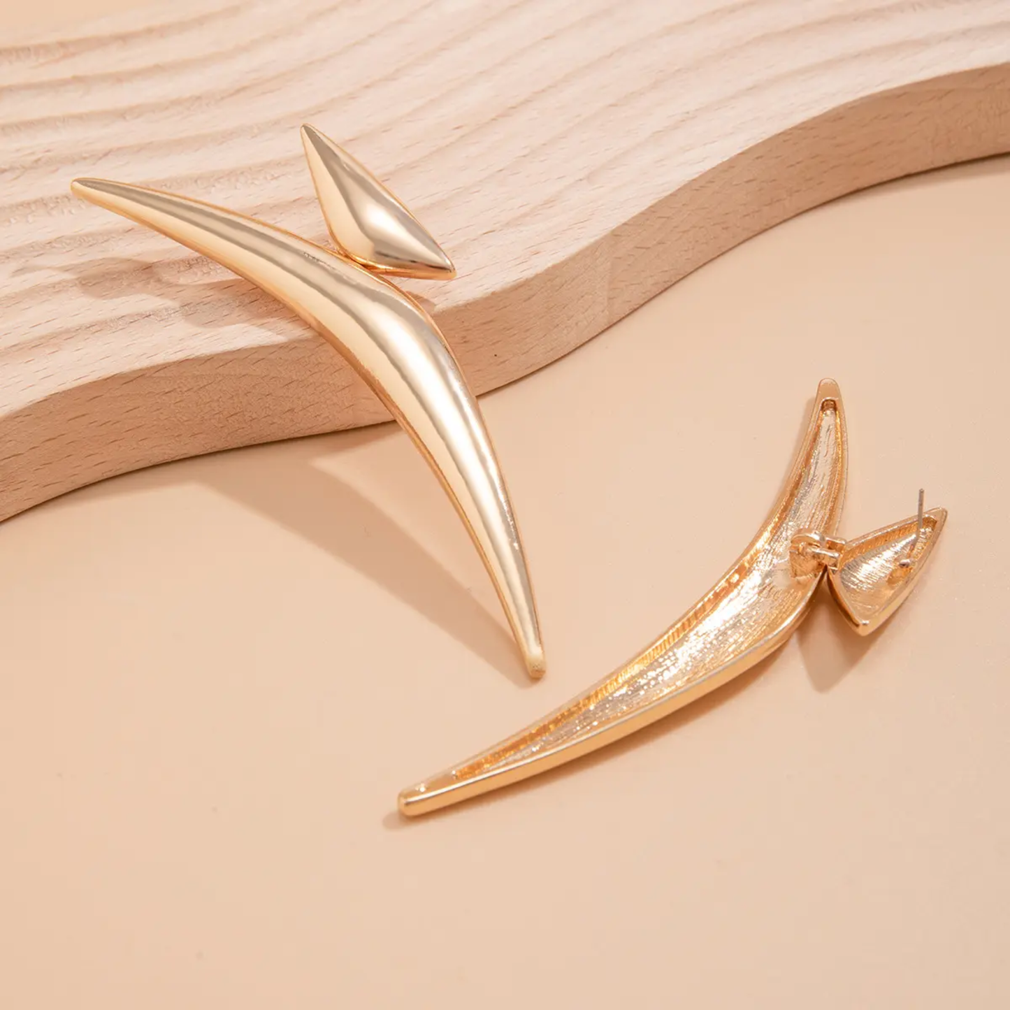 Long V-Shape Statement Earrings | Anti-Tarnish Gold & Silver Finish