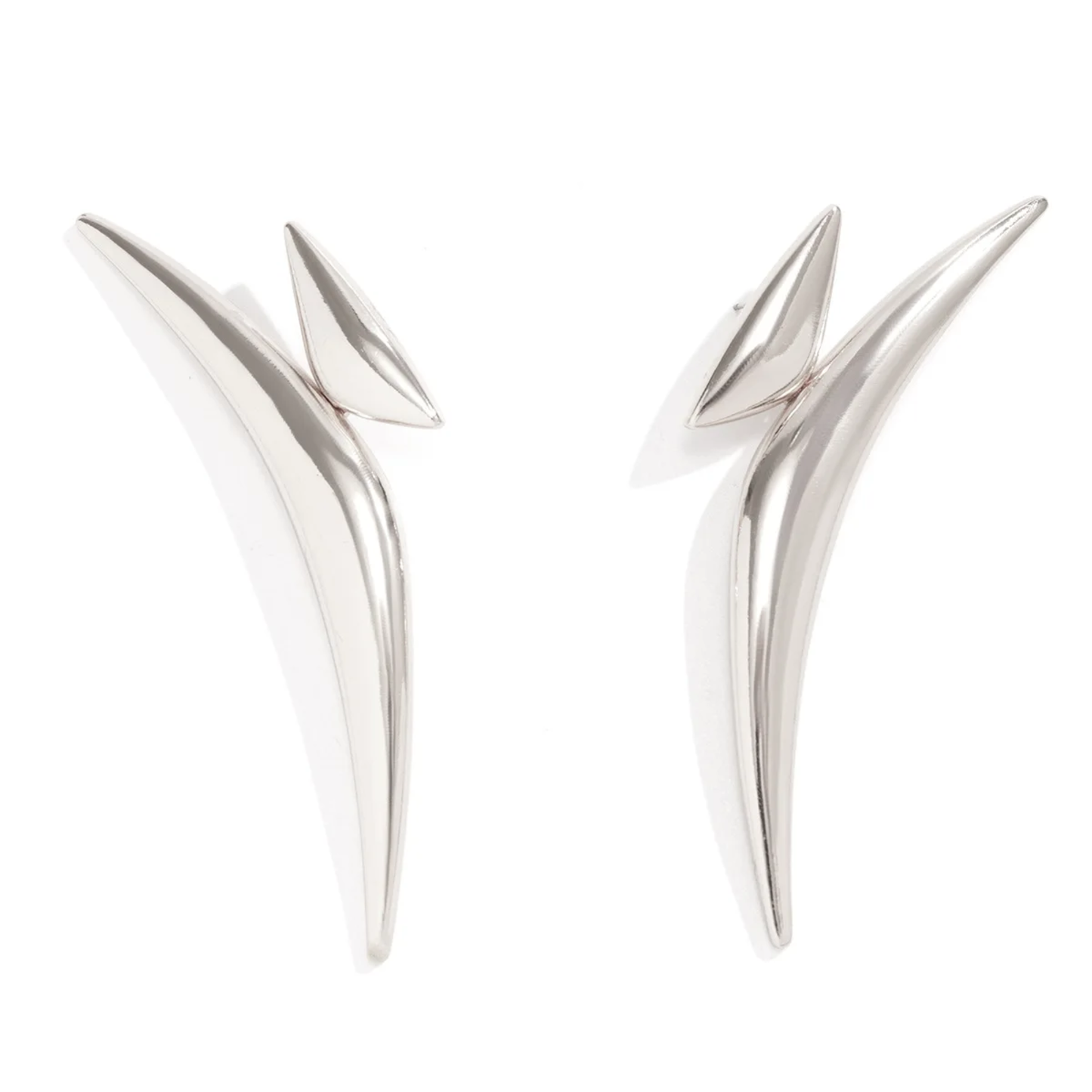 Long V-Shape Statement Earrings | Anti-Tarnish Gold & Silver Finish