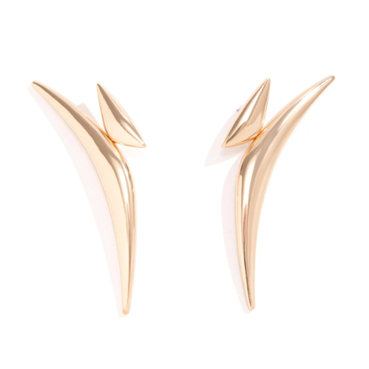 Long V-Shape Statement Earrings | Anti-Tarnish Gold & Silver Finish