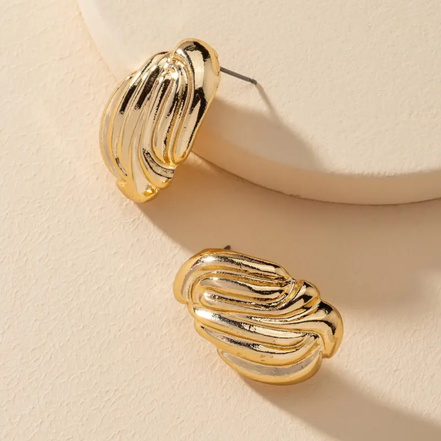 Wavy Abstract Stud Earrings