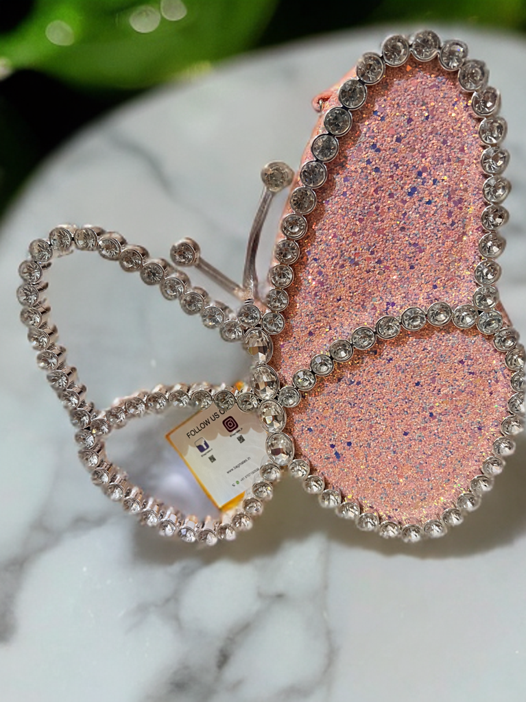 Butterfly Wristlet/ clutch bag evening bags sunflower diamond