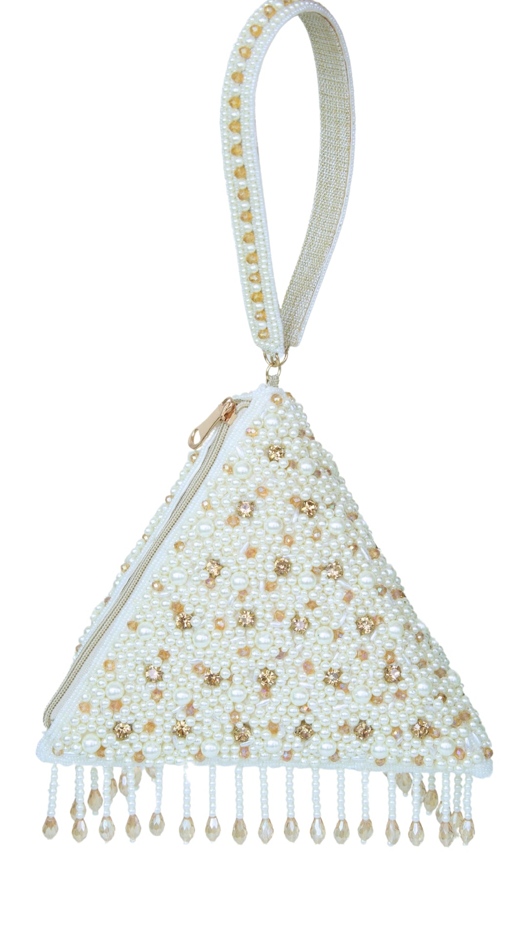 Full body work pearl hexagonal Potli bag
