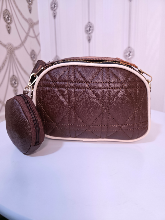 Broad sling sling bag with coin pouch