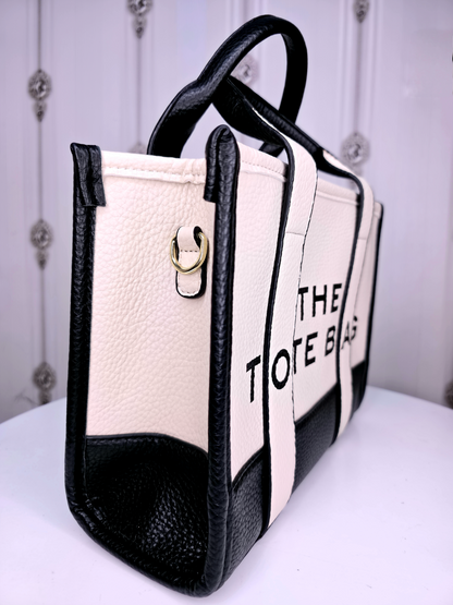 Black and white luxury  tote bag