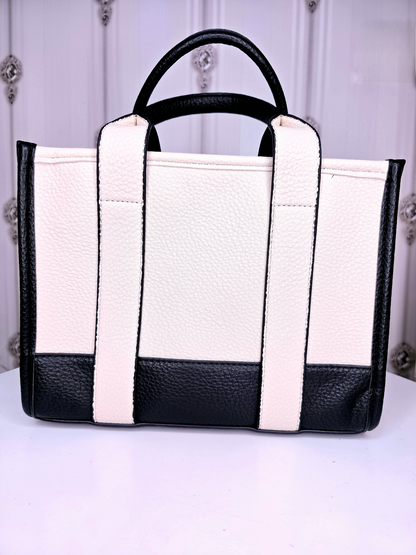 Black and white luxury  tote bag