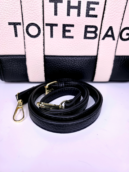 Black and white luxury  tote bag