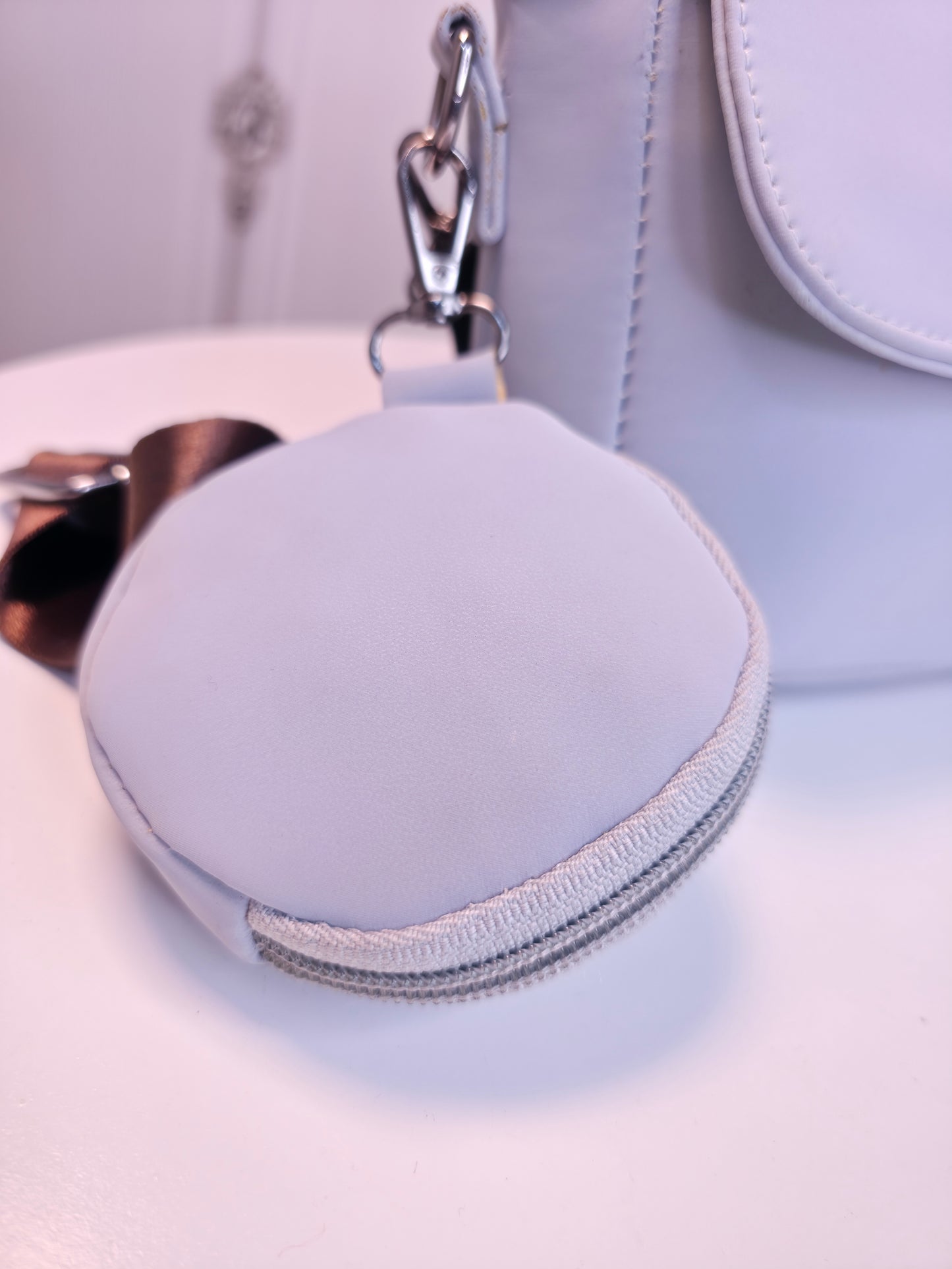 Quilted broad sling hand bag with coin pouch