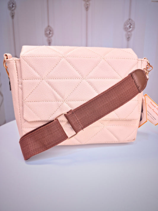 Broad sling soft leather handbag