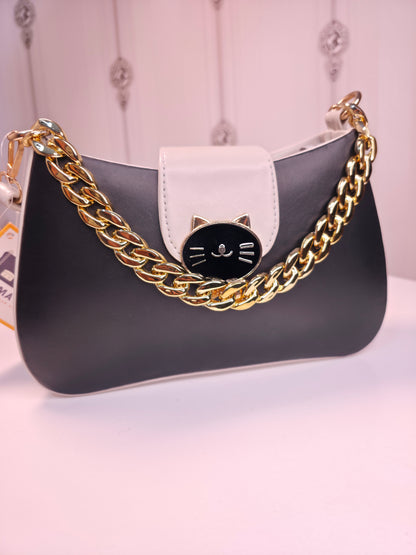 Dual toned teddy front sling bag