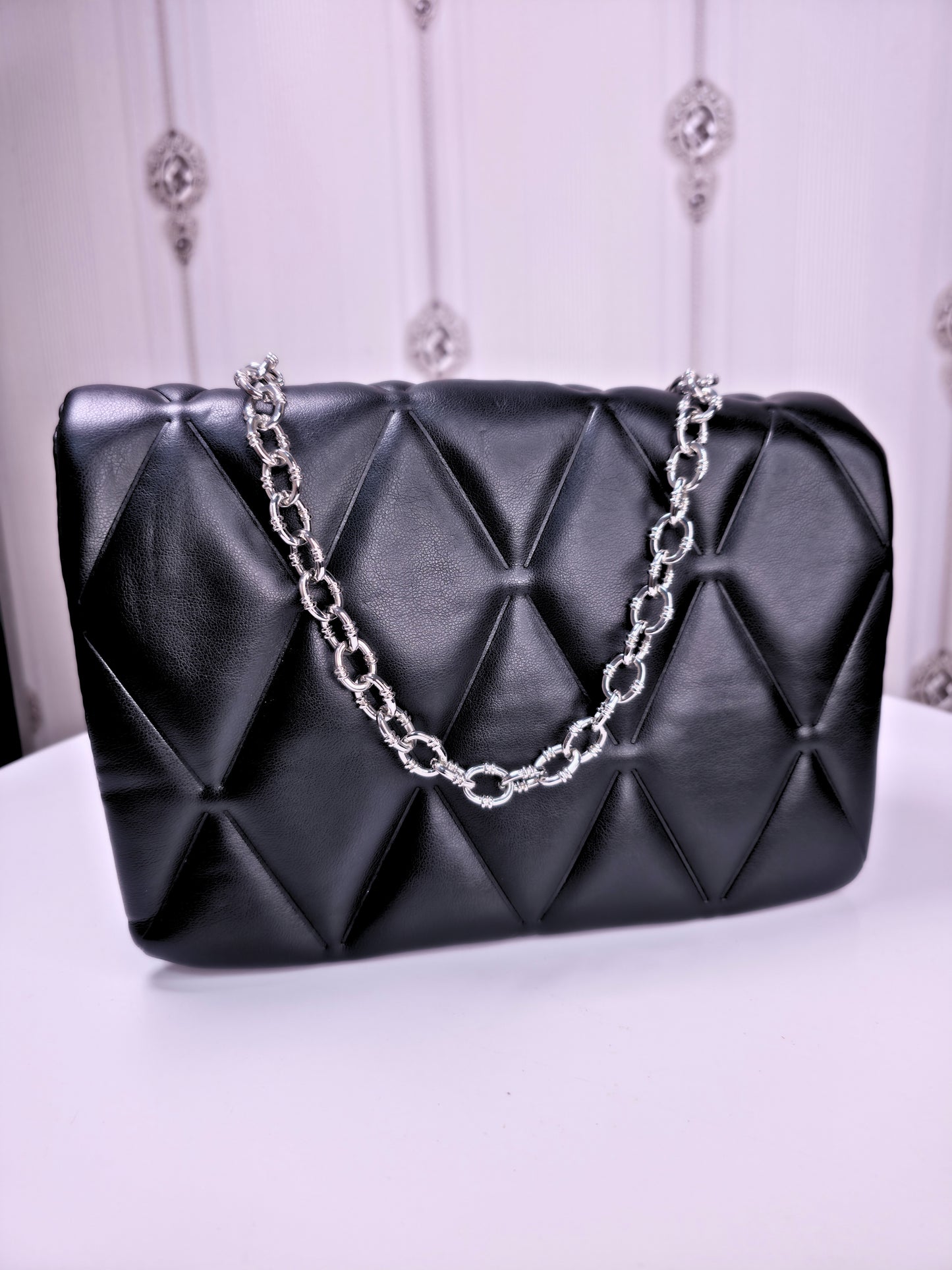 Medium sized soft quilted handbag