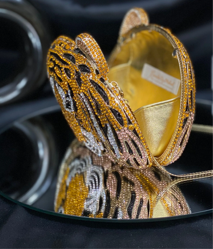 Crystal clutch - tiger face
