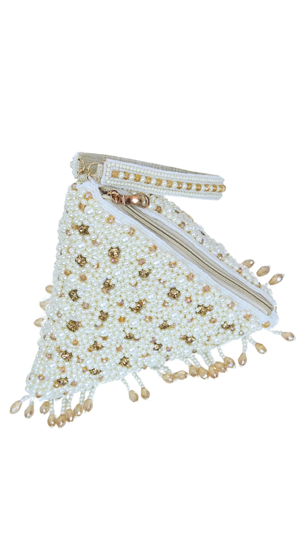 Full body work pearl hexagonal Potli bag