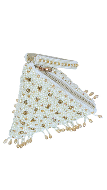 Full body work pearl hexagonal Potli bag