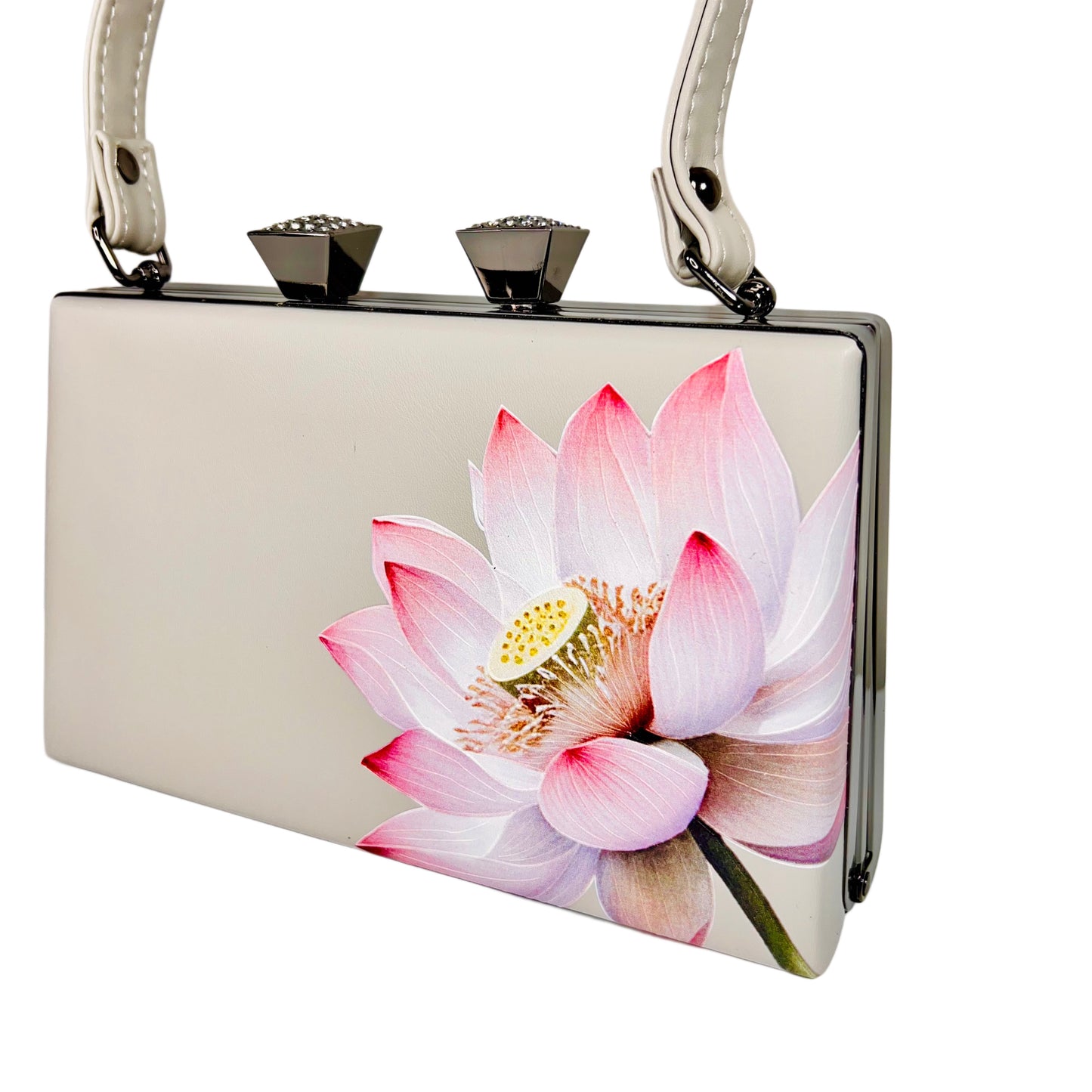 Off-white 3D lotus flower printed hand bag