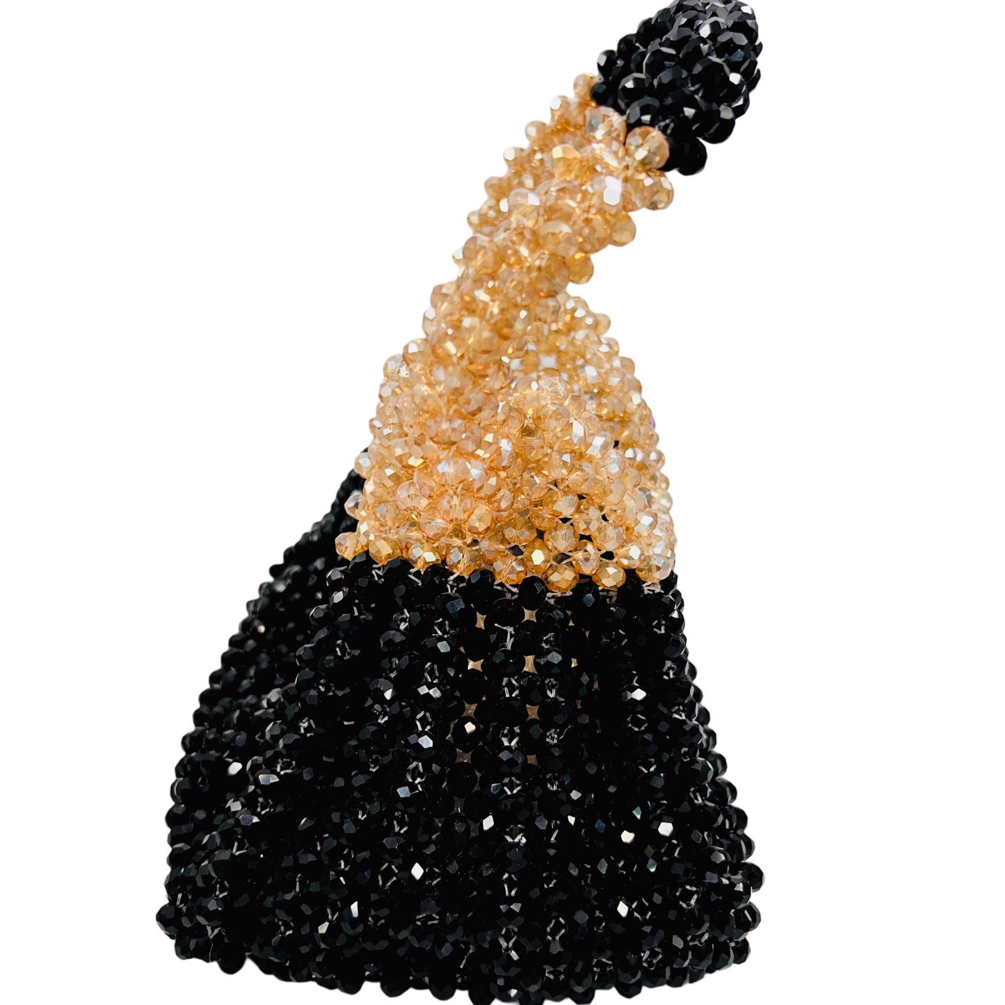 Designer Crystal potli black peach
