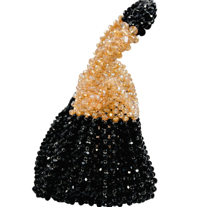 Designer Crystal potli black peach