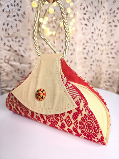 Traditional triangled japi clutch bag