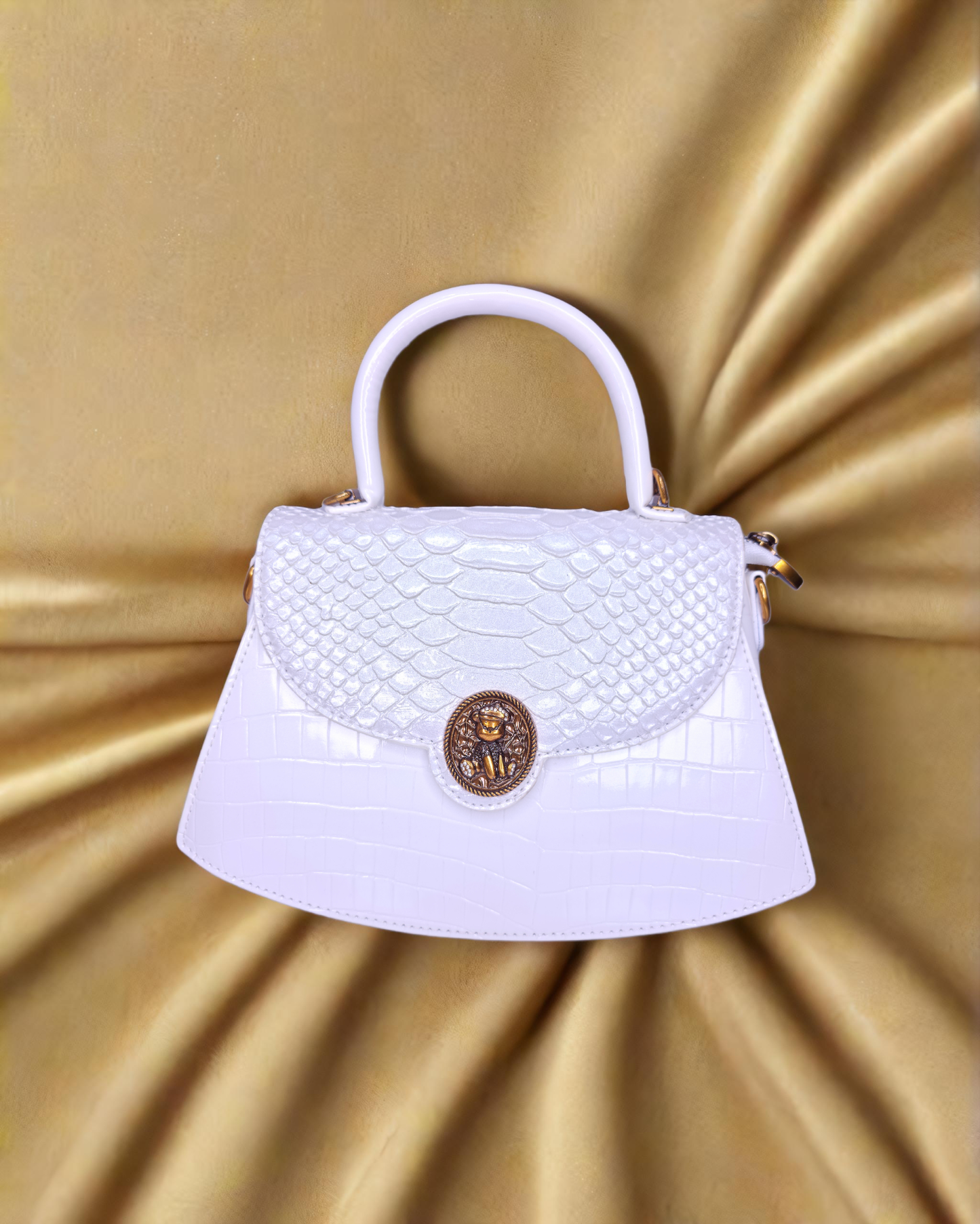 White exclusive belly handbag