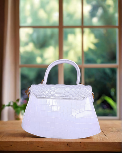 White exclusive belly handbag