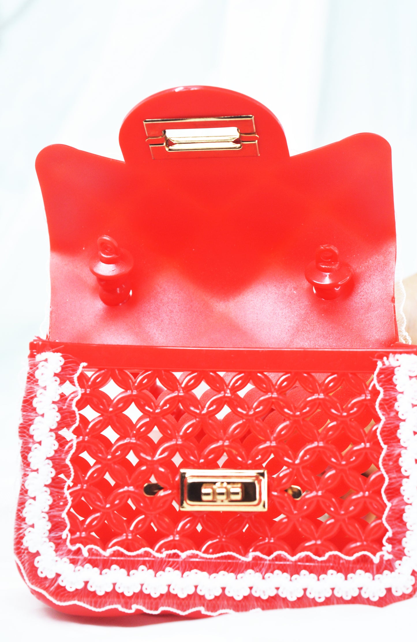 Kids barbie frill handbag