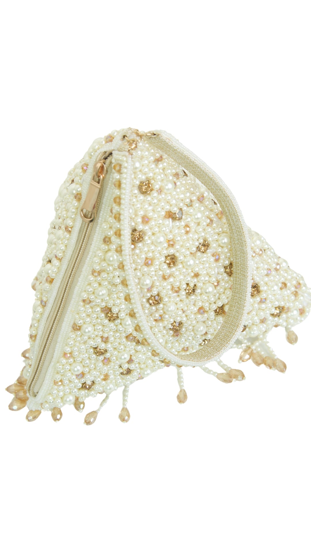 Full body work pearl hexagonal Potli bag