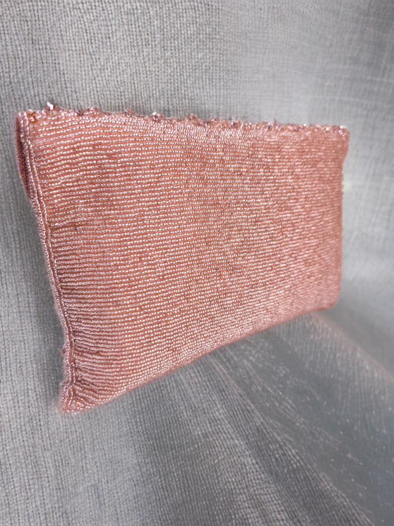 Elegant Peach stone work designer party wear clutch
