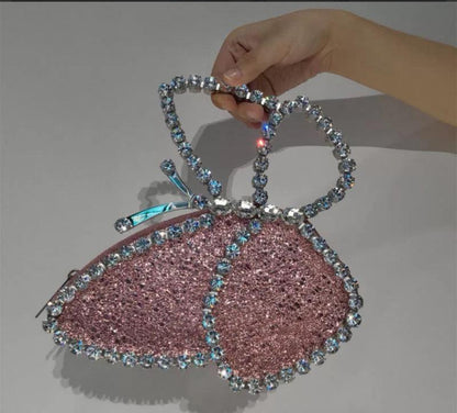 Butterfly Wristlet/ clutch bag evening bags sunflower diamond