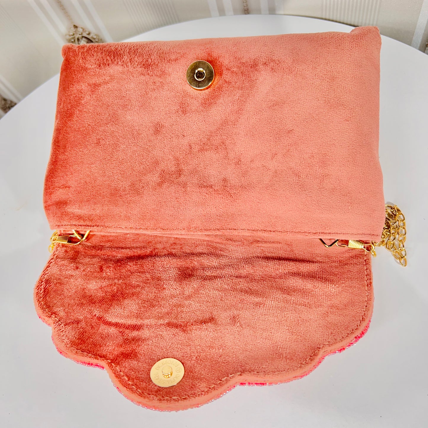 Sassy stone work flower purse with sling