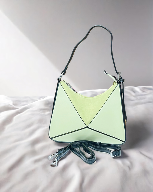 Women block design cross body bag