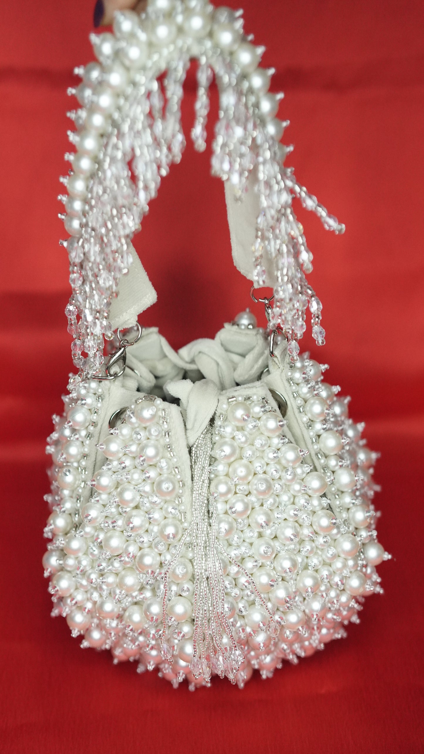 Lotus pearl bridal potli