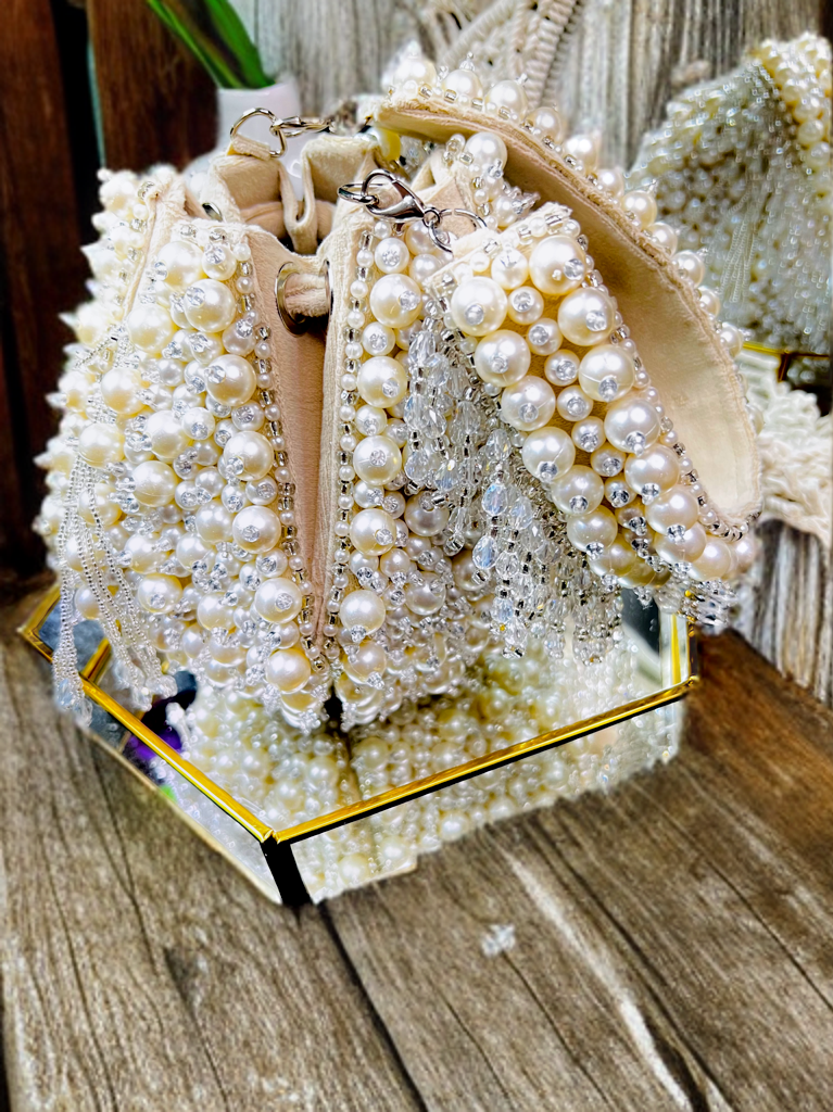 Lotus pearl bridal potli