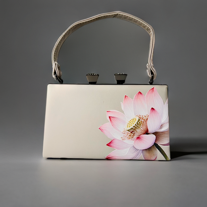 Off-white 3D lotus flower printed hand bag