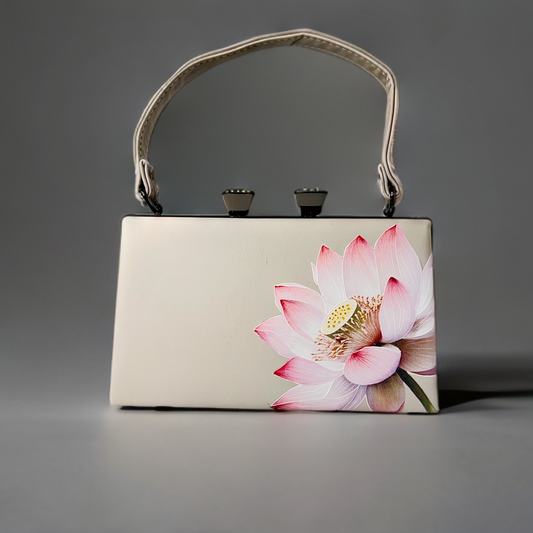 Off-white 3D lotus flower printed hand bag