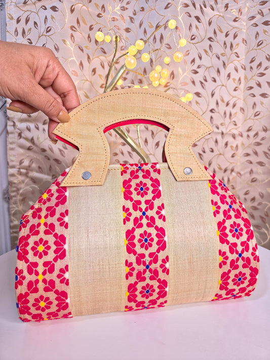 Assam traditional red white combination Clutch