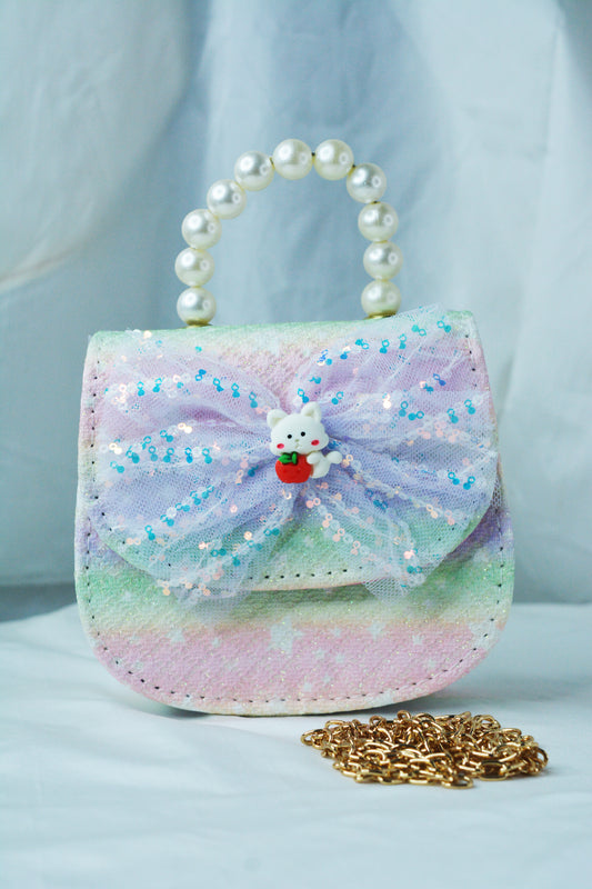Kids Butterfly Pearl Sling Bag