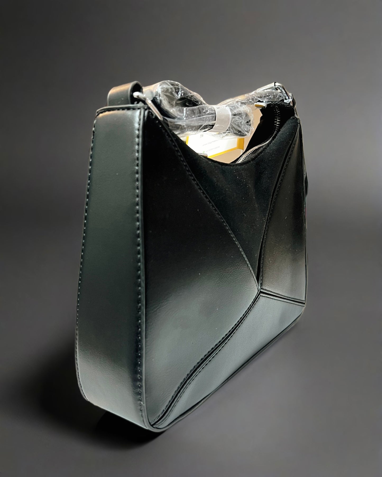 Women block design cross body bag