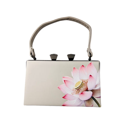 Off-white 3D lotus flower printed hand bag