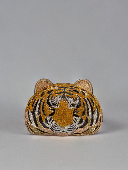 Crystal clutch - tiger face